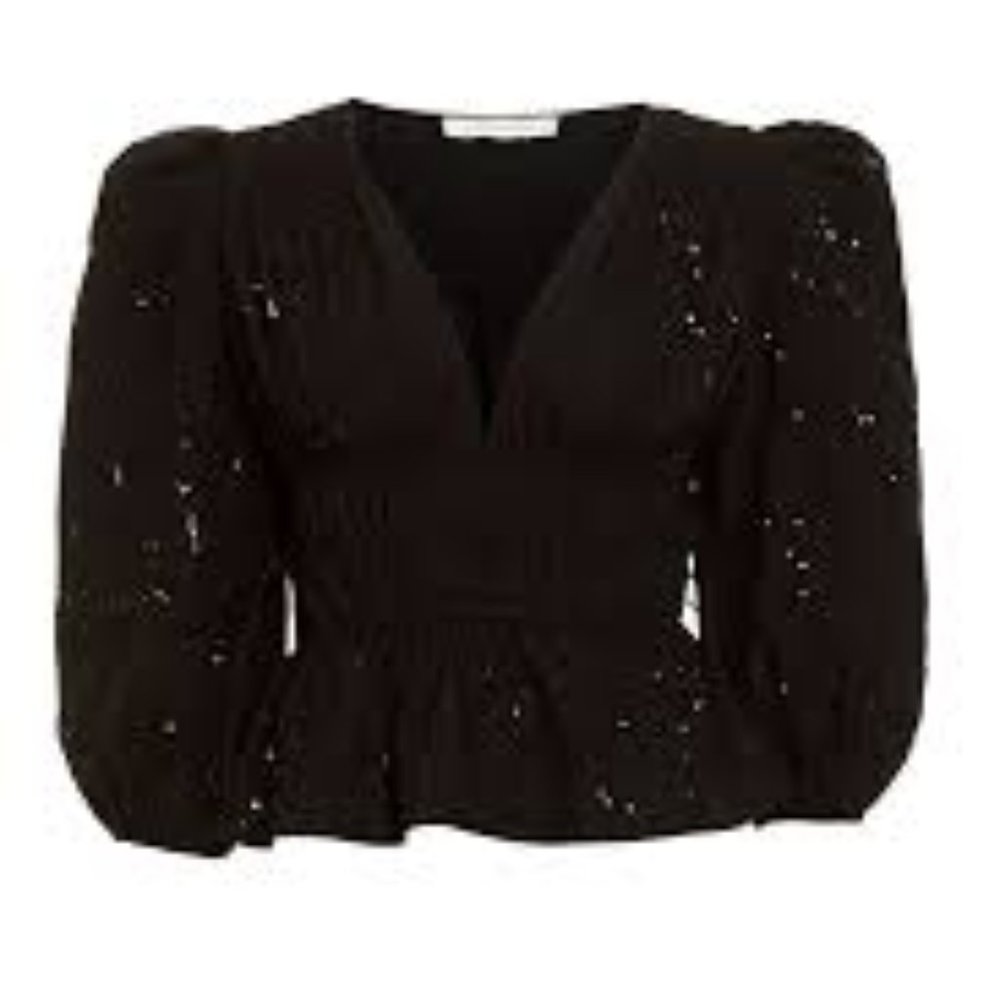 Love the Label NYC Elle Top Black Sequins